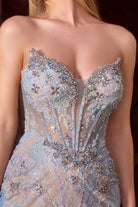 Ladivine CD713 - Multi-Color Beaded Corset Long Dress