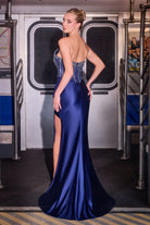Ladivine CDS538 - Beaded Corset Sweetheart Neck Prom Gown
