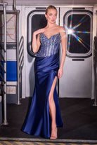 Ladivine CDS538 - Beaded Corset Sweetheart Neck Prom Gown