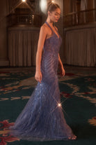 Ladivine CDS547 - Halter Illusion Beaded Mermaid Gown