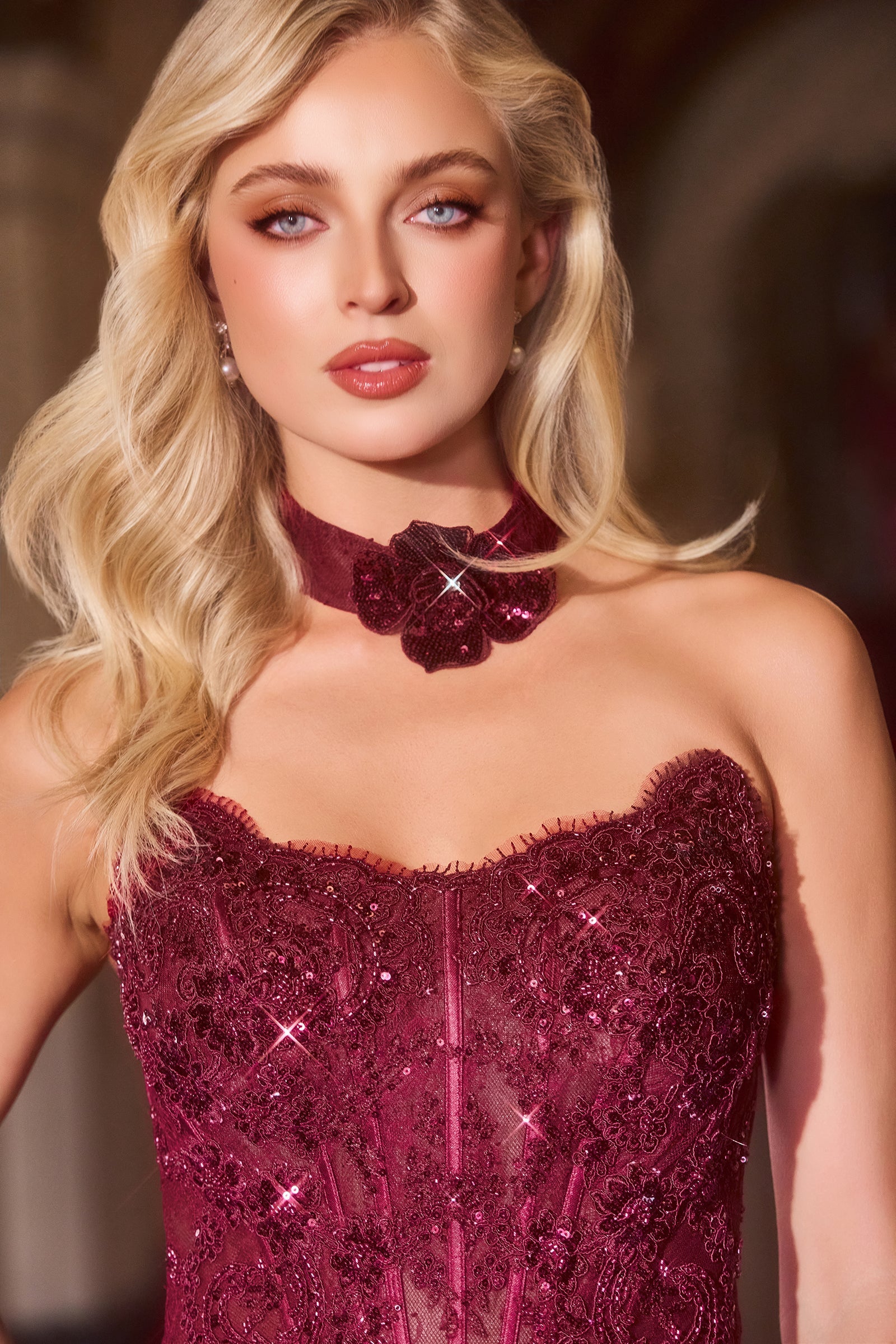 Ladivine CDS550 - Sparkly Lace Mermaid Evening Gown