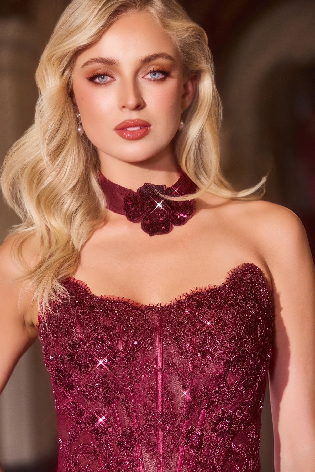 Ladivine CDS550 - Sparkly Lace Mermaid Evening Gown