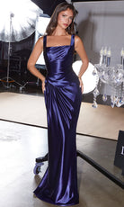 Ladivine CH2604 Square Neck Draped Waist Dress