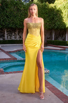 Ladivine CW301 - Beaded Corset Bust Evening Gown