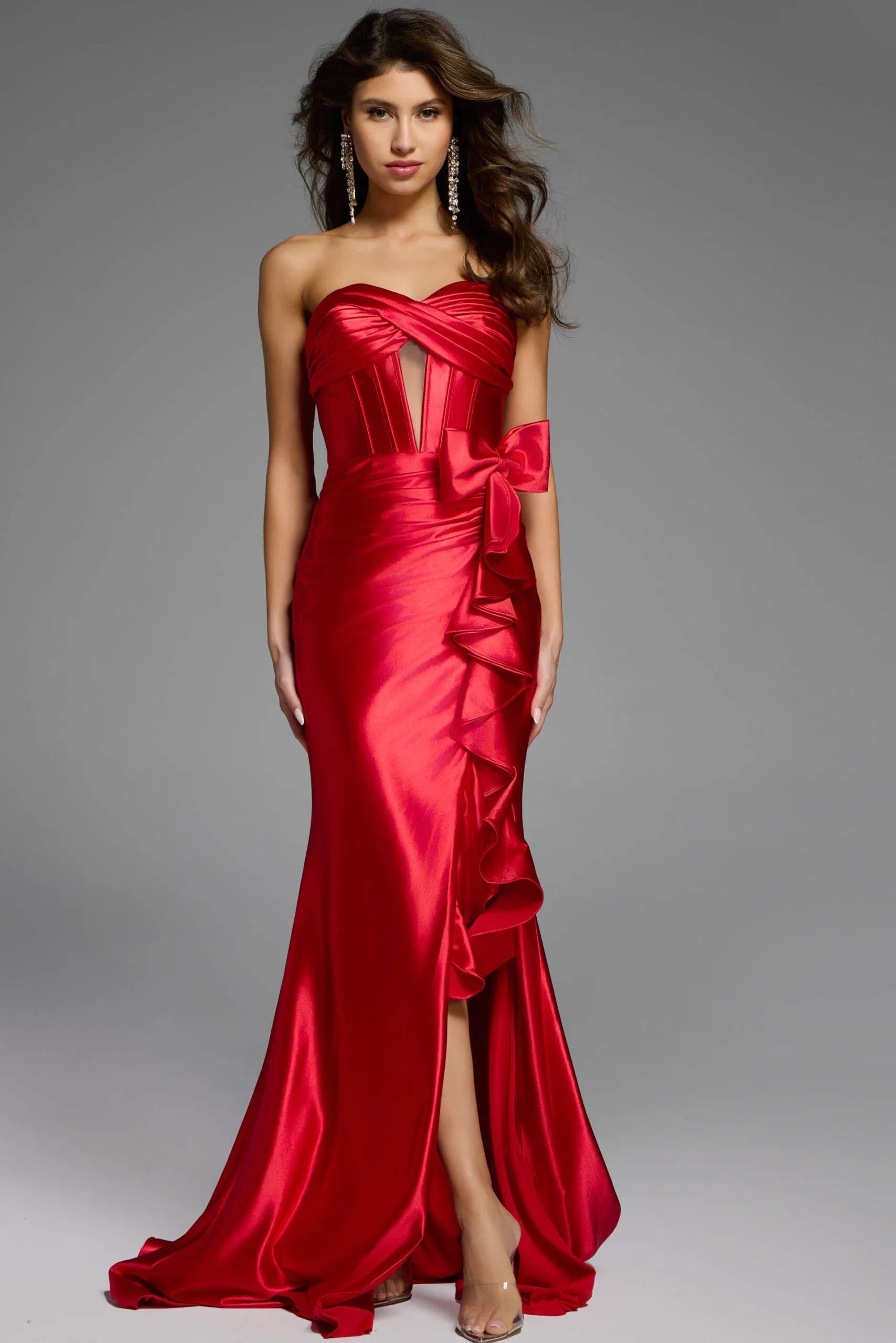 Jovani D5318 - Strapless Cascading Ruffle Prom Gown - view 5