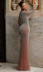 Chic and Holland HF110509 - Illusion Cutout Jewel Neckline Gown - back view