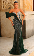 Chic and Holland HF110519 - Sweetheart Draped Embellished Gown - Silhouette Dresses