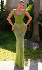 Chic and Holland HF110558 - Beaded Scoop Neck Sheath Dress - Silhouette Dresses