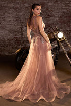 Ladivine J869 - Asymmetric Glitter Sequin Prom Gown