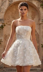 Jovani JB49687 - Embellished Floral A-Line Short Dress - designer wedding dress at Silhouette Dresses