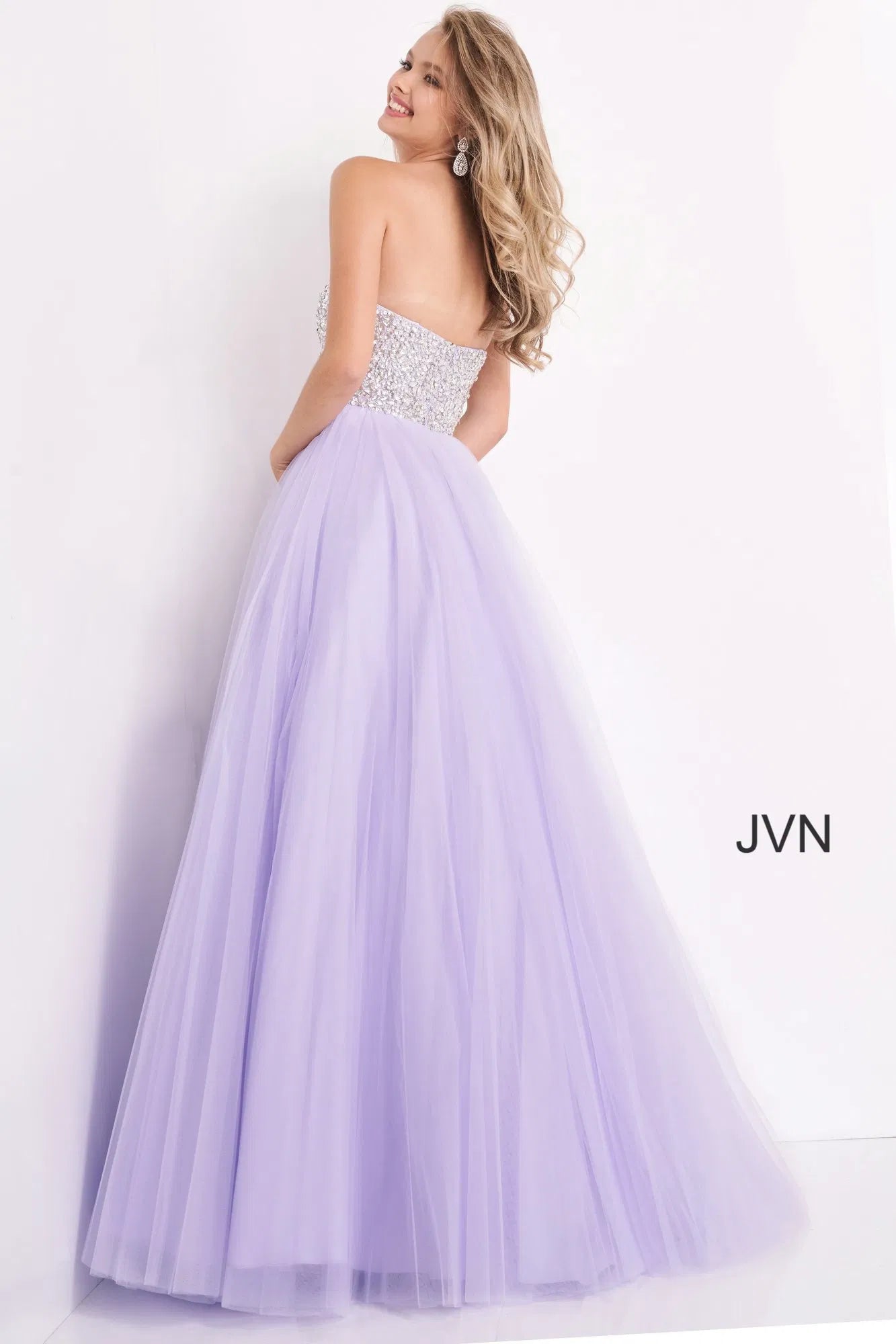 Jovani - 52131 Strapless Adorned Tulle Ballgown - view 4
