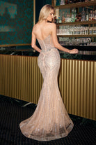 Ladivine KV1129 - Crystal Embellished Strapless Mermaid Gown