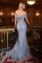Ladivine KV1130 - Off-Shoulder Beaded Mermaid Gown