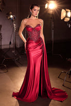 Ladivine KV1131 - Strapless Beaded Satin Mermaid Gown