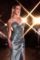 Ladivine KV1132 - Beaded Satin Prom Dress