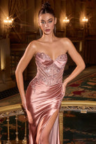 Ladivine KV1132 - Beaded Satin Prom Dress