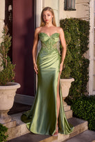 Ladivine KV1132 - Beaded Satin Prom Dress