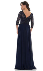 Marsoni by Colors M225-1 - Scalloped V-Neckline Chiffon Formal Gown - back view