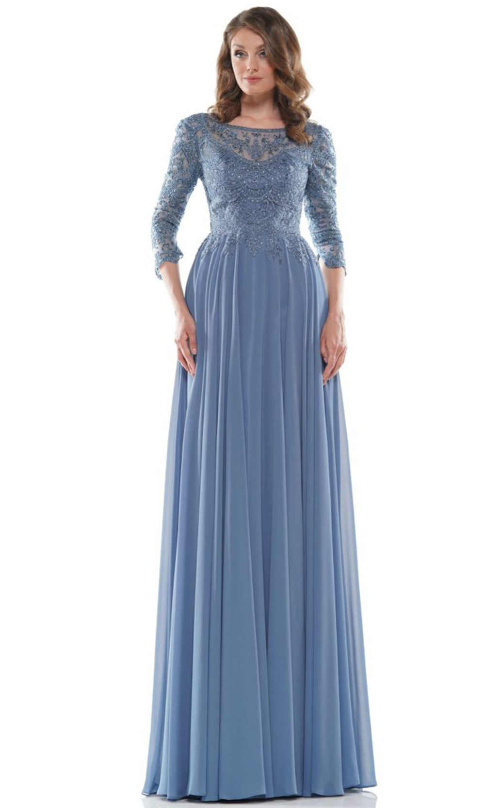 Marsoni by Colors - M238SL Embroidered Bodice Chiffon A-Line Gown - view 14