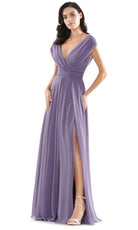 Marsoni by Colors M251-1 - Chiffon A-Line Gown with Gathered Sleeves - view 6