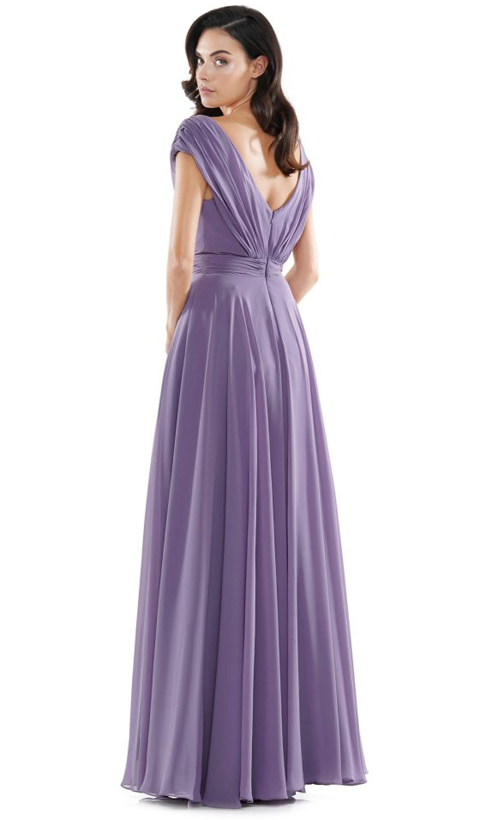 Marsoni by Colors M251-1 - Chiffon A-Line Gown with Gathered Sleeves - view 7