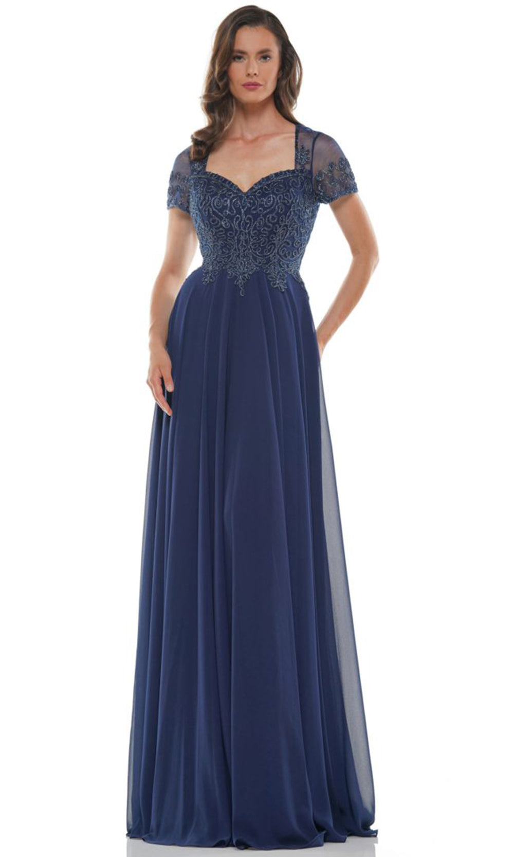 Marsoni by Colors M271-1 - Soutache Embroidered Sweetheart Gown - detail view
