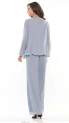 Marsoni by Colors - M304 Long Sleeves Jacket Pantsuit - Silhouette Dresses