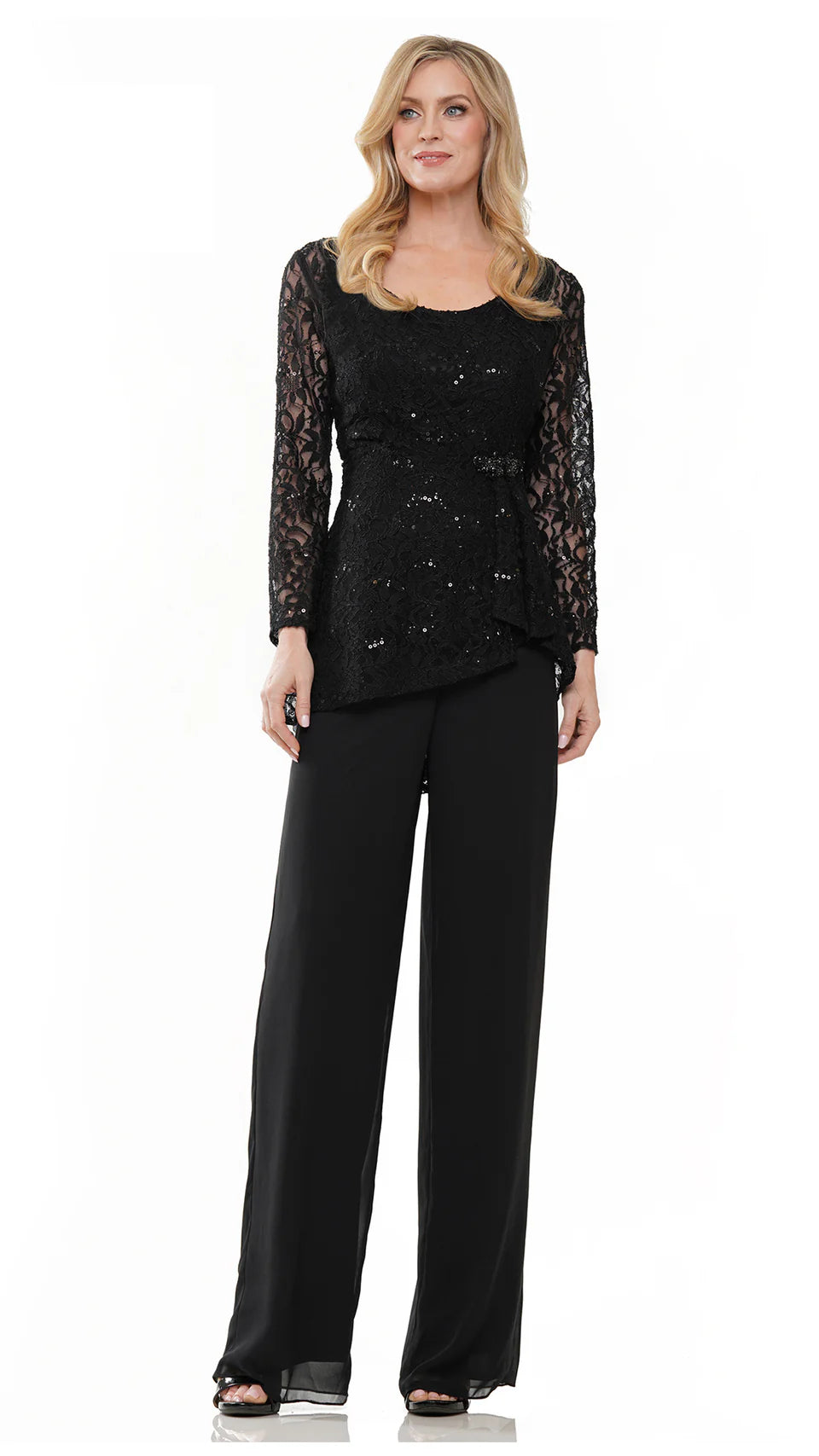 Marsoni by Colors - M305 Scoop Jacket Pantsuit - Silhouette Dresses