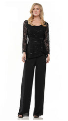 Marsoni by Colors - M305 Scoop Jacket Pantsuit - Silhouette Dresses