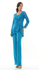 Marsoni by Colors - M305 Scoop Jacket Pantsuit - Silhouette Dresses