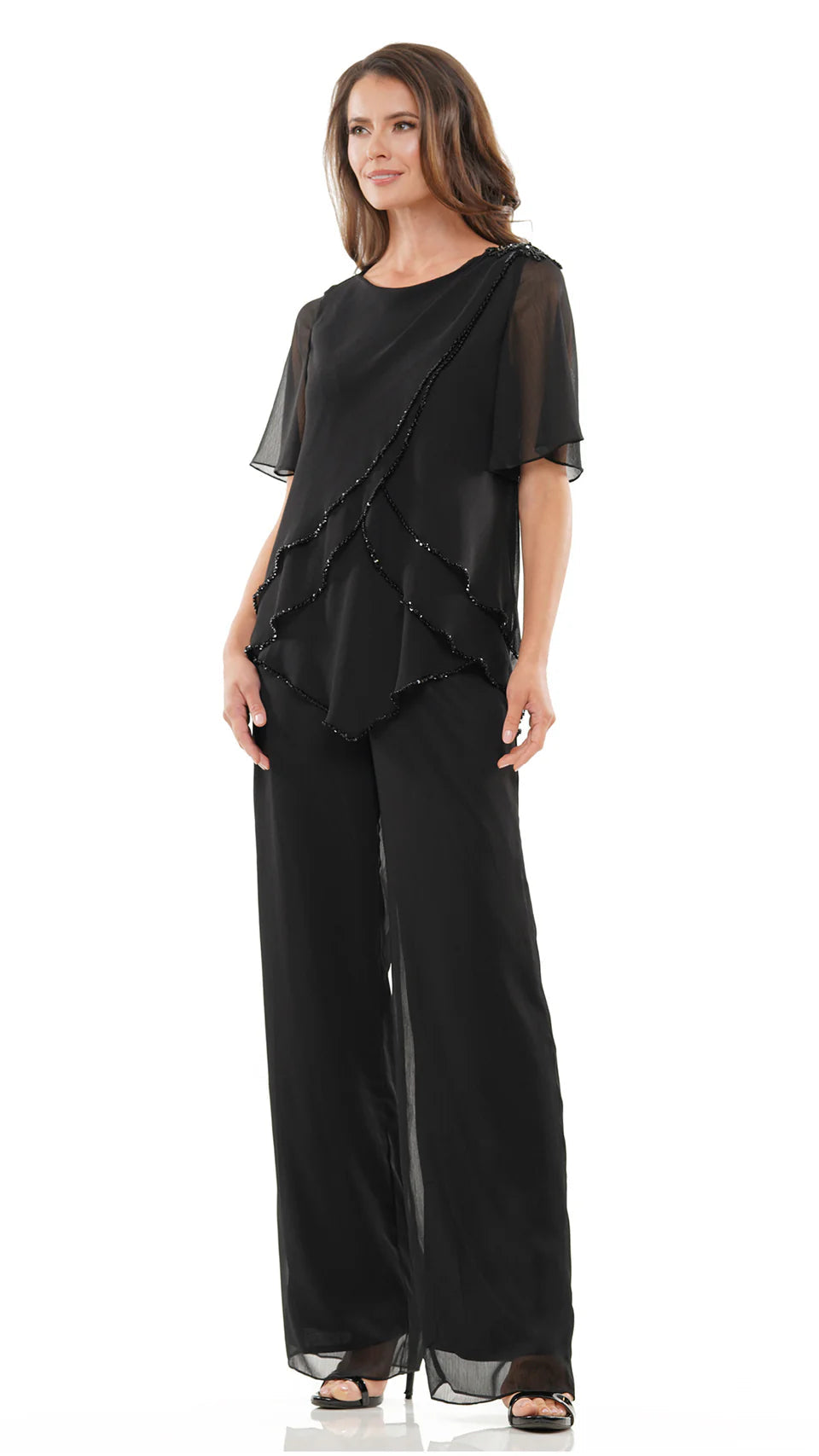 Marsoni by Colors M321 - Short Sleeves Bateau Neck Pantsuit - view 6