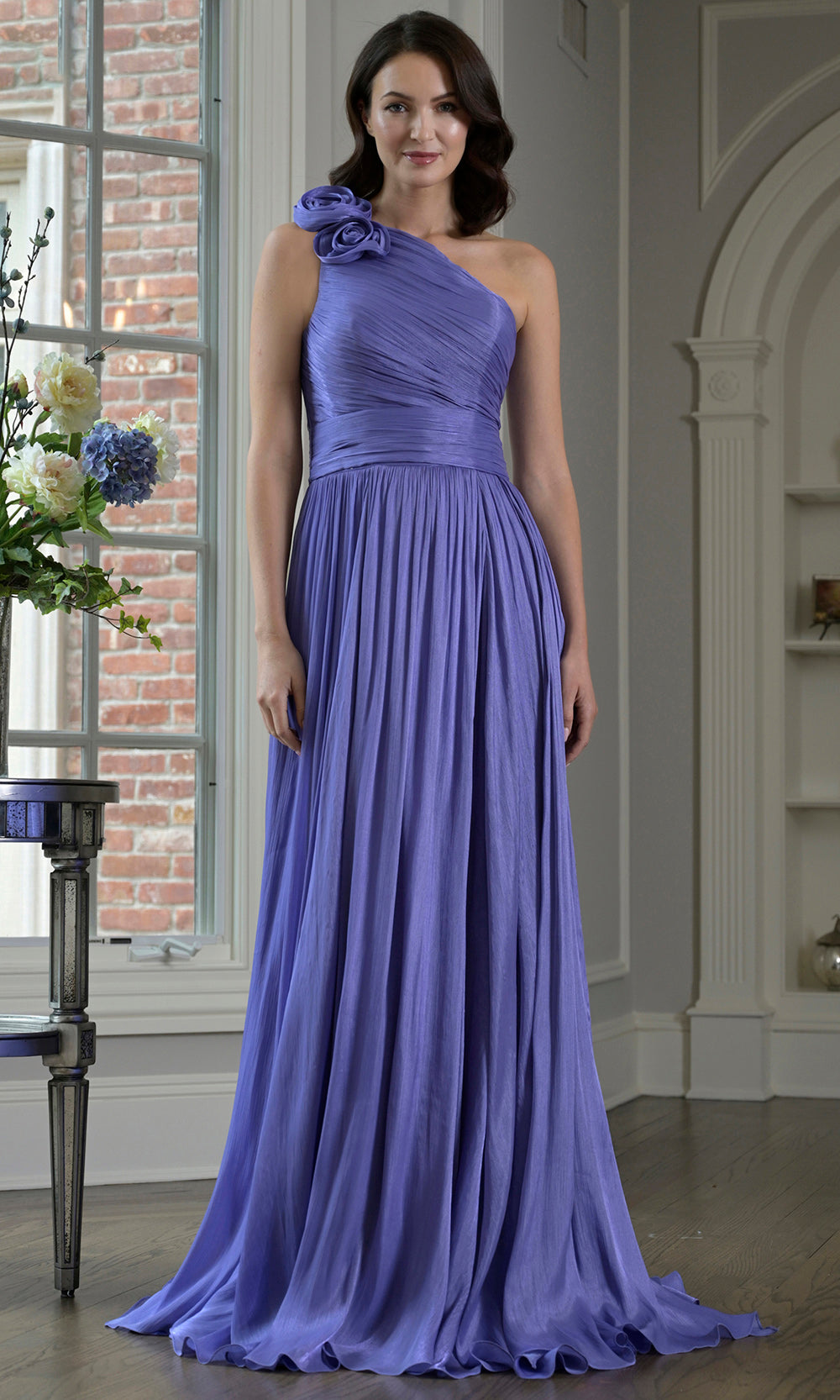 Marsoni by Colors M332 - One Shoulder Rosette Gown - view 4