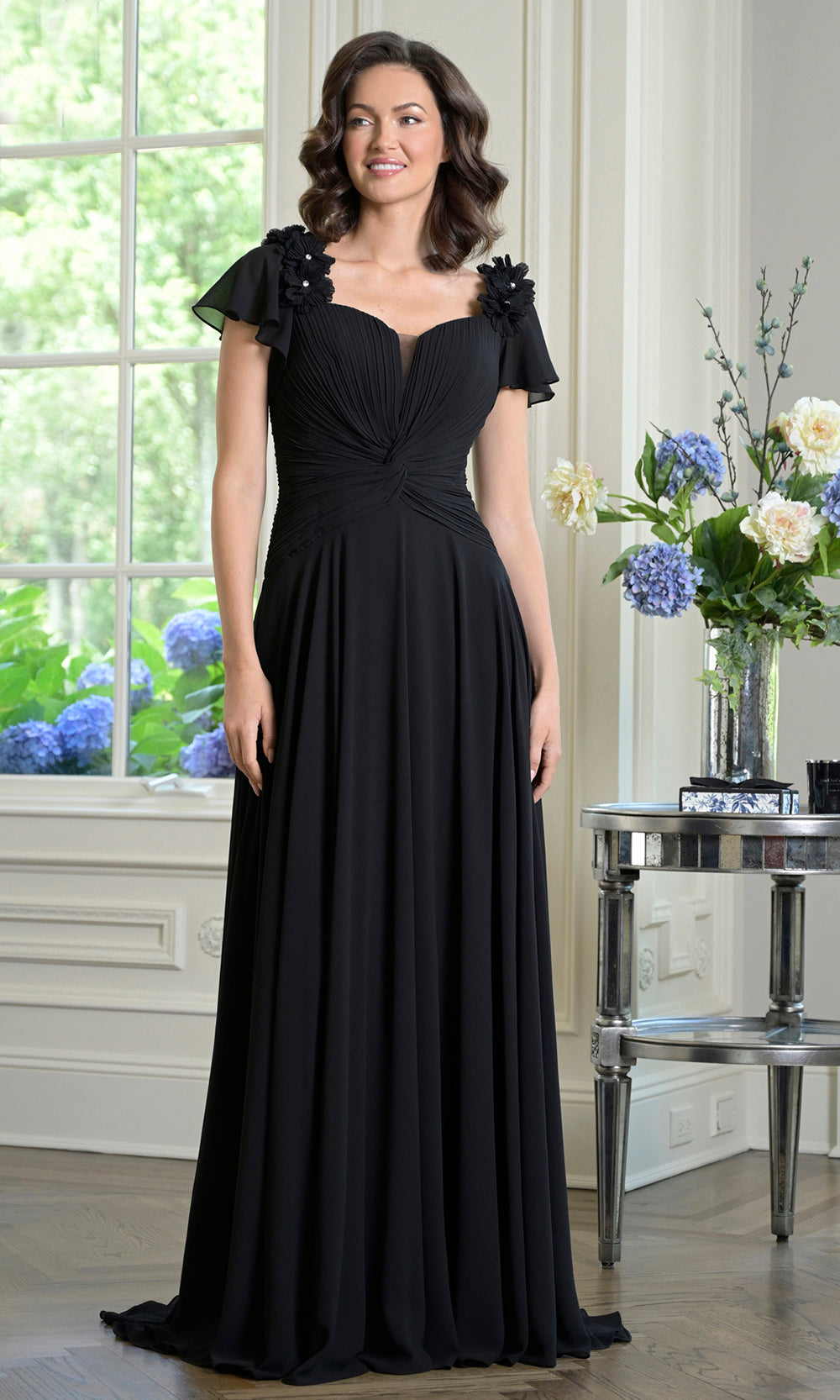Marsoni by Colors M338 - Sweetheart Twisted Ruched Long Gown - designer mother of the bride dress at Silhouette Dresses