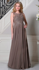 Marsoni by Colors M340 - Lace Bodice A-line Chiffon Gown - view 6