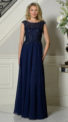 Marsoni by Colors M340 - Lace Bodice A-line Chiffon Gown - view 5