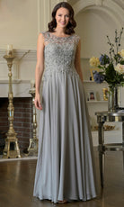 Marsoni by Colors M340 - Lace Bodice A-line Chiffon Gown - back view