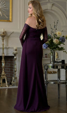 Marsoni by Colors M344 - Straight Neckline Gown with Beaded Sleeves - detail view