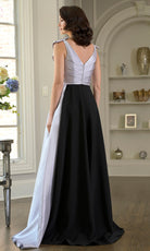 Marsoni by Colors M345 - Plunging Neck A-Line Gown with Sash - view 4