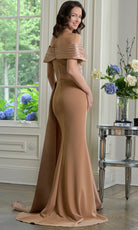 Marsoni by Colors M347 - Off Shoulder Crepe Pleated Gown - back view