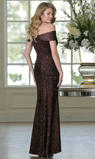 Marsoni by Colors M349 - Off Shoulder Sparkling Long Dress - detail view