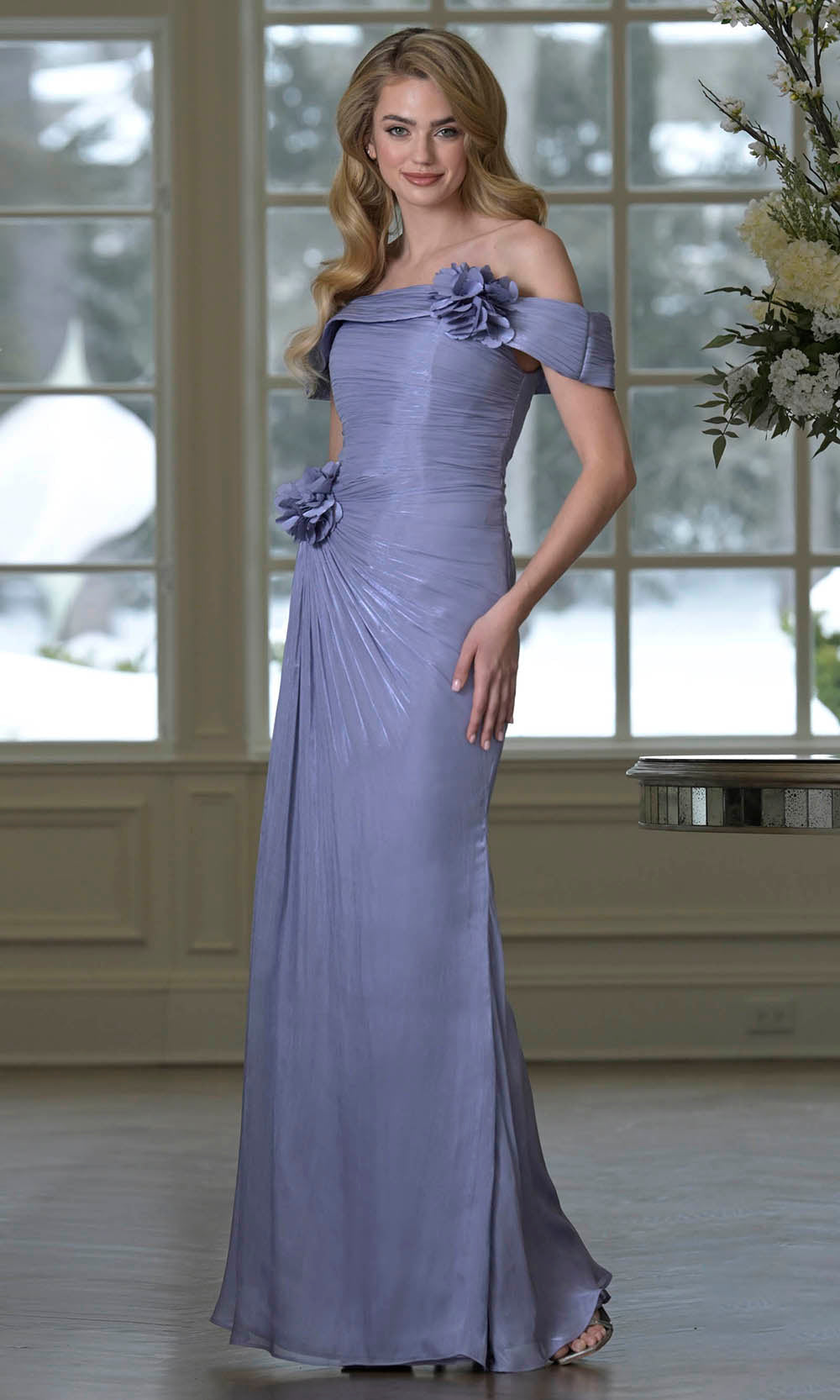 Marsoni by Colors M353 - Ruched Bodice Off Shoulder Formal Dress - designer formal gown at Silhouette Dresses