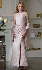 Marsoni by Colors M356 - Halter Beaded Column Formal Dress - back view