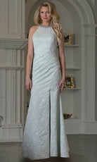 Marsoni by Colors M356 - Halter Beaded Column Formal Dress - detail view