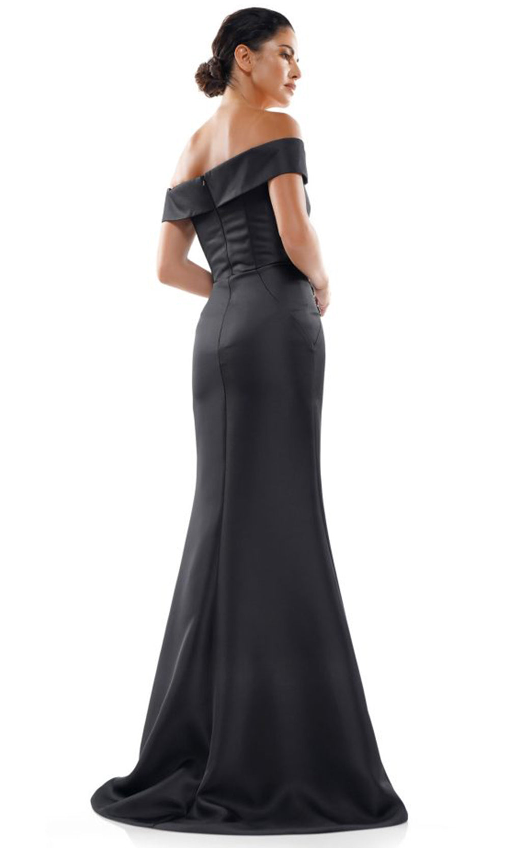 Marsoni by Colors MV1003-1 - Off Shoulder Beaded Waist Gown - back view