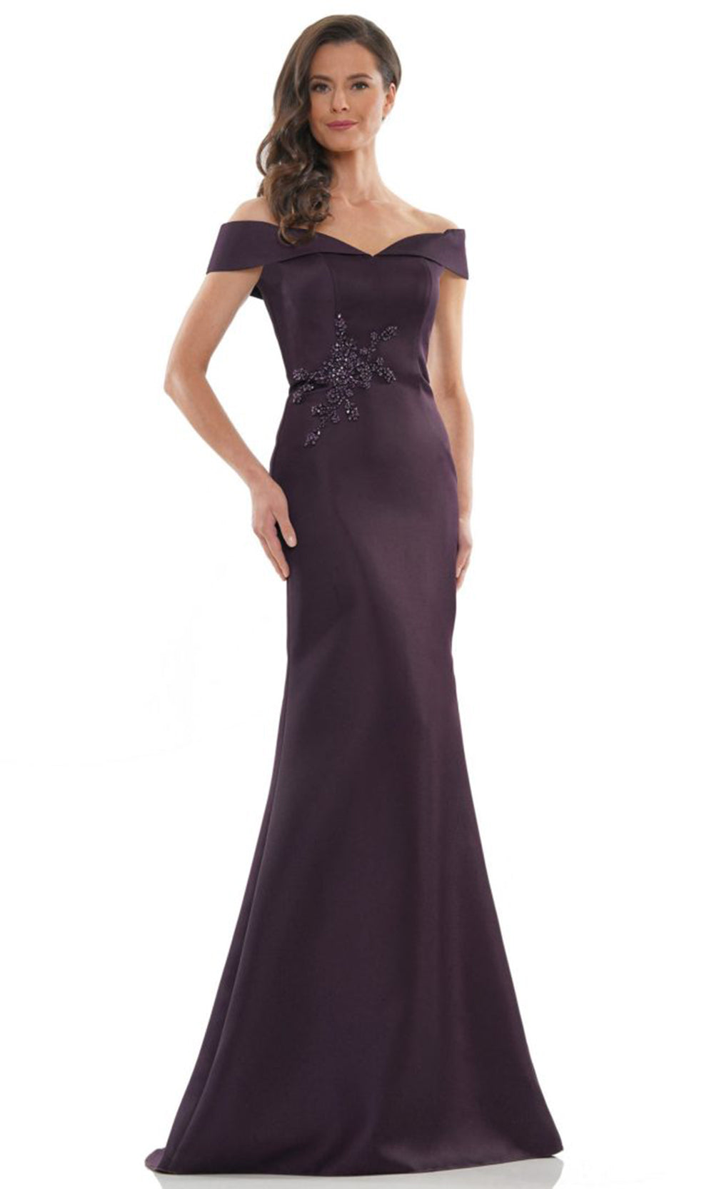 Marsoni by Colors MV1003-1 - Off Shoulder Beaded Waist Gown - view 5