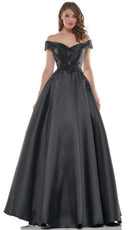 Marsoni by Colors MV1008-2 - Beaded Applique Sweetheart Ballgown - designer ball gown at Silhouette Dresses