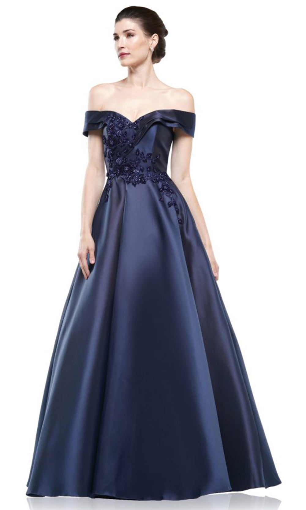 Marsoni by Colors MV1008-2 - Beaded Applique Sweetheart Ballgown - detail view