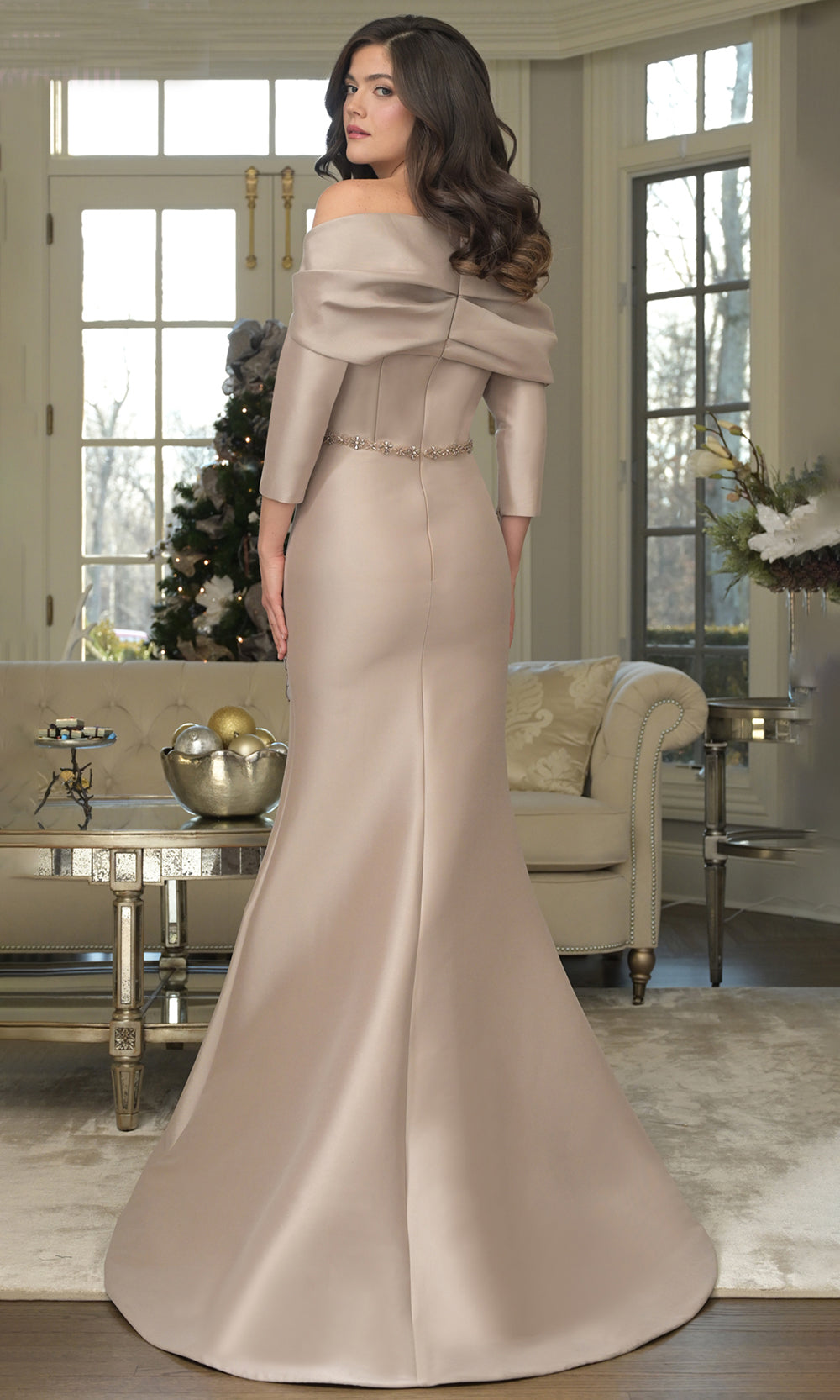 Marsoni by Colors MV1375 - Off Shoulder Asymmetric Formal Gown - view 4