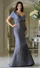 Marsoni by Colors MV1378 - Asymmetric Jacquard Mermaid Gown - designer formal gown at Silhouette Dresses