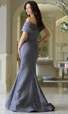 Marsoni by Colors MV1378 - Asymmetric Jacquard Mermaid Gown - back view